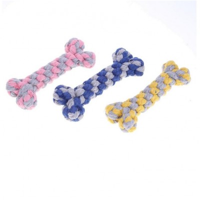 Pet Cotton Rope Bone Chew Teeth Cleaning Toys Durable Interactive Toy